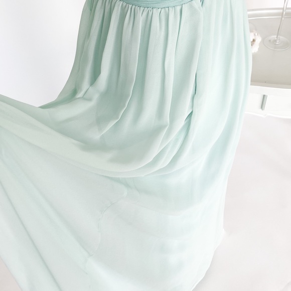 Mint Strapless Tulle Gown w/ Layered Bodice - Picture 5 of 5